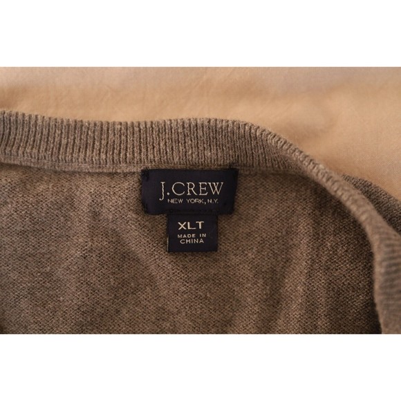 J.Crew Mens Sz XLT v-neck Sweater Pullover Cashmere Blend Gray Monogrammed "RAS" - Picture 4 of 5